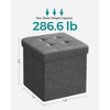 SONGMICS 11.8 Inches Folding Storage Ottoman Bench Footstool Bedroom Bench with Storage - 2 of 4