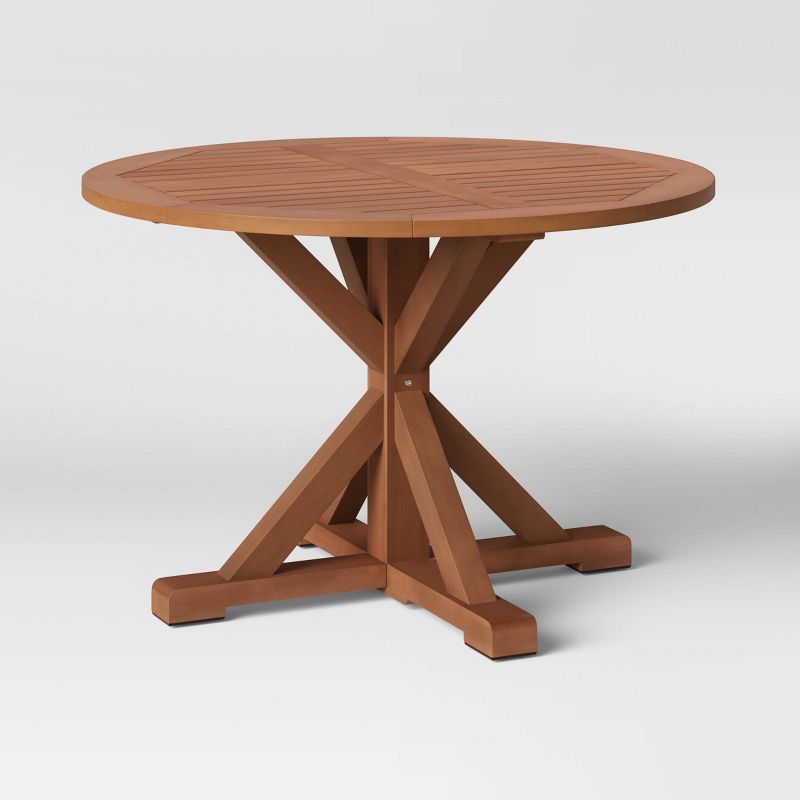 Morie Wood 4 Person Round Patio Dining Table - Threshold&#8482;, 1 of 5