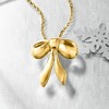 Ross-Simons Italian 18kt Gold Over Sterling Bow Pendant Necklace Size 18 - 4 of 4