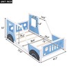 Twin Size Classic Car-Shaped Platform Bed With Wheels, Headboard, Footboard, 2 Doors And Windows On Either Side - 3 of 4