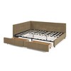 Sapphtopaz Daybed Bed Frame with Tufted Upholstered Sofa Bed with Armrests and Wood Slats Support Beds for Apartment, Bedroom - 4 of 4