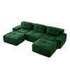 AENKYO 117-Inch Square Cloud Couch Modular Sectional Sofa with Two Ottomans, No Assembly Required - Ergonomic Floor Lounge for Living Room - Camel - 4 of 4