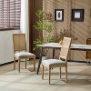 MAYEERTY Set of 2 French Country Dining Chairs, Cane Backrest Upholstered Seat Fluted Legs Rubberwood Frame, Kitchen Dining Room - 3 of 4