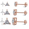 Paaaawaters Rose Gold Plated 925 Sterling Silver Cubic Zirconia Stud Earrings for Women - 3 of 4