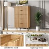 Homhougo 5 Drawer Dresser, Wood Dresser for Bedroom, 47.9" Tall Dressers Chest of Drawers, Modern Tall Dressers with Metal Handle - 4 of 4