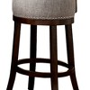 Royal Hampton Swivel Barstool with Curved Open Low Back, Set of 2, Gray and Brown - 4 of 4