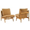Scott Living Vista Accent Chair Mocha with Natural Wood Frame, Set of 2 - 3 of 4