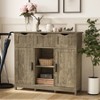 35" Sideboard Buffet Cabinet, Wooden Coffee Bar Cabinet with 3 Drawers, Accent Entryway Console Table, Floor Cupboard Cabinet for Kitchen - 2 of 4