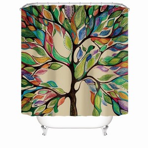 Retro Tree Shower Curtains for Bathroom Waterproof Fabric Bath Curtain Durable Soft Stylish Bathroom Decor 72x72 Inch - 1 of 1