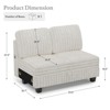 Belffin Corduroy Fabric Loveseat Module for Modular Sectional Couch for Living Room 2 Seater Modular with Storage - 2 of 4