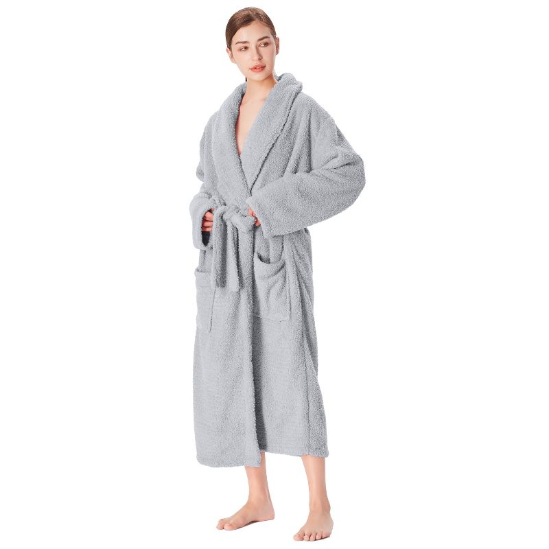 Catalonia Womens Plush Long Robe, Warm Comfy Fluffy Bathrobe, Gift for Her, 2 of 8