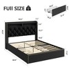 Full Size Bed Frame with Storage Drawers, Velvet Full Platform Bed with Tufted Headboard and Nailhead Trim Design - 2 of 4