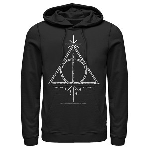 Men's Harry Potter Deathly Hallows Symbol Pull Over Hoodie - 1 of 4