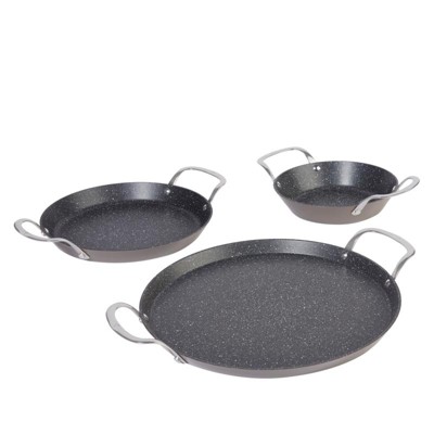 Curtis Stone Dura-bake 3-piece Pizza Pan Set Refurbished Gray : Target