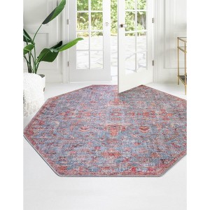 Unique Loom Nostalgia Olivia Border Washable Indoor Flatweave Woven Area Rug - 1 of 4
