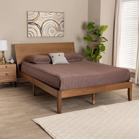 Queen Eileen Wood Platform Bed Walnut Brown Baxton Studio Target