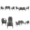 4-Piece Outdoor Patio Seating Set, Rope Woven Backrest Chair with Coffee Table, Iron Frame Chairs with Foam Cushions and Pillows-Cuddlewood - 4 of 4
