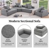 1/2/3/4pcs Oversized Modular Sectional Sofa, Boucle Convertible Floor Sofa Couch Set 4B -ModernLuxe - 4 of 4