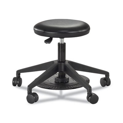 Adjustable Black Vinyl Backless Swivel Lab Stool