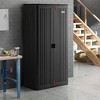 Suncast Commercial 4 Shelf Mega Tall Storage Cabinet, Lockable Garage Utility Shelving Unit, Heavy Duty Plastic Resin Organizer, Gray - 3 of 4