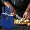 imarku 9 Piece Kitchen Knife Set with Block and Sharpener, Japanese Stainless Steel Professional Knife Set with Ergonomic Handle, Blue - 4 of 4