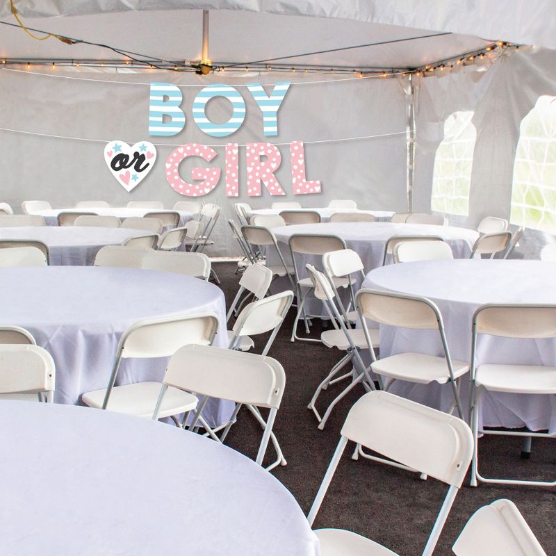 Big Dot of Happiness Baby Gender Reveal - Team Boy or Girl Party Decorations - Boy or Girl - Outdoor Letter Banner, 2 of 9