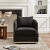 KINWELL 31" Wide Linen Fabric Upholstered Swivel Barrel Chair - 2 of 4