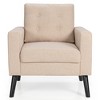 Costway Set of 2 Accent Armchairs Upholstered Single Sofa Chairs w/ 2-Side Pockets - 3 of 4