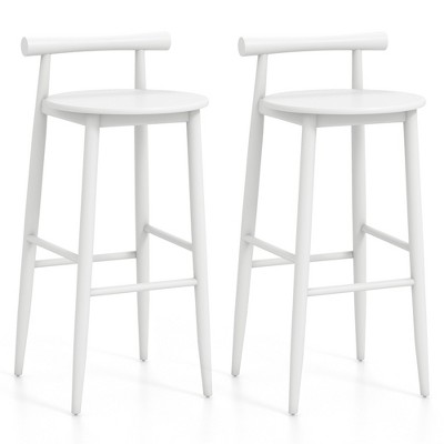 Tangkula Bar Height Stools Set of 2 Bar Chair w/ Acacia Wood Frame Supporting Legs