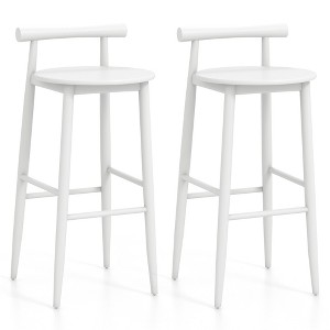 Tangkula Bar Height Stools Set of 2 Bar Chair w/ Acacia Wood Frame Supporting Legs - 1 of 4