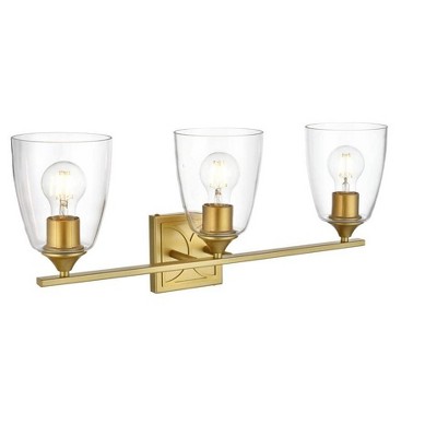 Elegant Lighting Harris 3 light Brass and Clear Bath Sconce