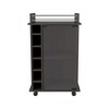 Cabrillo 4-Shelf 2-Piece Living Room Set: Black & Espresso Coffee Table and Bar Cabinet with 6 Bottle Capacity - 3 of 4