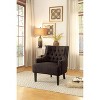 Sapphtopaz 1pc Accent Chair with  Button Tufted Textured Fabric Solid Wood Lounge Chair Living Room Chair Comfy Chair for Living Room Bedroom Studio - 2 of 4