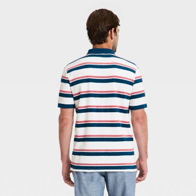 Мужские рубашки Goodfellow & Co Men's Vintage Polo Shirt - Goodfellow & Co™ White Striped M — фото 2