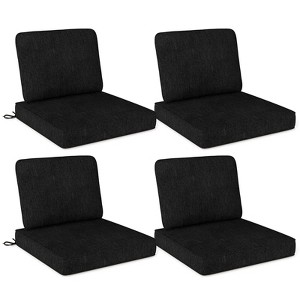 Costway 2/4/6-Pack 24" x 24" Deep Seat Cushion & Back Pillow with Removable Covers Outdoor Brown/Navy/Gray/Black - 1 of 4