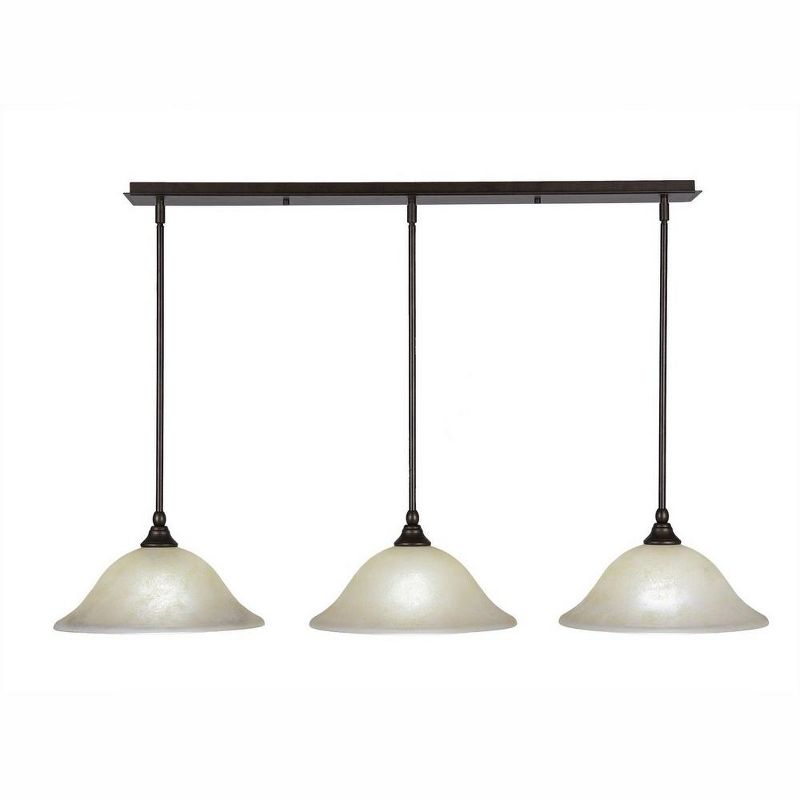 Toltec Lighting Any 3 - Light Chandelier in  Bronze with 12" Amber Marble Shade, 1 of 2