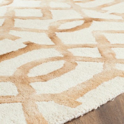 Elysian Off-White & Camel Hand-Tufted Wool Round Rug - 7'