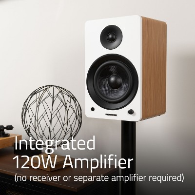 Fluance Ai61 Powered 2-Way 2.0 Stereo Bookshelf Speakers with 6.5" Drivers, 120W Amp for Turntable, TV, PC, Bluetooth - Thumbnail 4