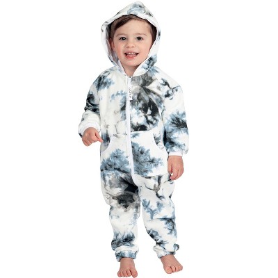 Joggies - Tiedye Black Footless Hoodie One Piece Onesie - Infant ...