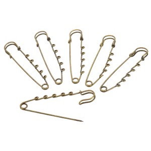 Unique Bargains Metal Decorative DIY Women's Clothing Dress 5 Holes Sewing Brooch Pins 10 Pcs - 1 of 4