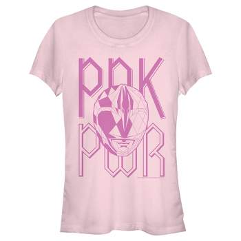 Juniors Womens Power Rangers Power Text T-Shirt
