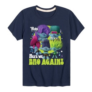 Boys' - Trolls - Here We Bro Again Branch and Brothers Short Sleeve Graphic T-Shirt - 1 of 4