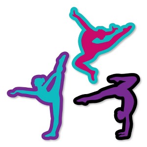 Big Dot of Happiness Tumble, Flip & Twirl - Gymnastics - DIY Shaped Birthday Party or Gymnast Party Cut-Outs - 24 Count - 1 of 4