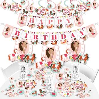 94 Piece Girls Rainbow Birthday Party Decorations Set with