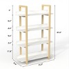 Book Rack Modern with Solid Wood Frame and Anti-Tip Hardware for Living Room 31.5in Wide - 3irtyhousy - 4 of 4