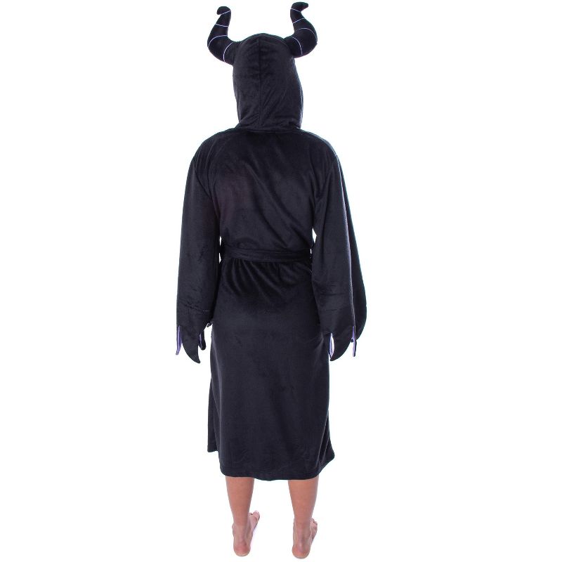 Disney Villains Women's Maleficent Costume Fleece Plush Robe Bathrobe, 4 of 6