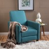 Coolbibila-Adjustable Fabric Push Back Recliner Chair,Elegant Upholstered Reading Chair,Accent Armchair With Footrest And Wooden Legs - 2 of 4