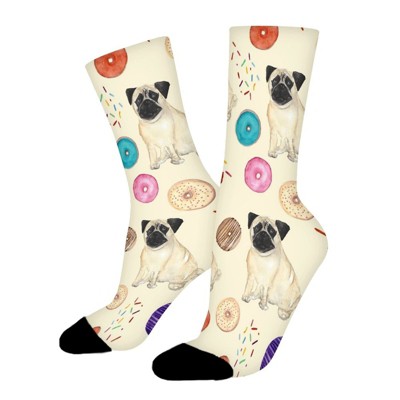 French Bulldog Women Printed Crew Socks Funny Funky Socks Soft Polyester Novelty Gifts for Artists Men