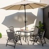 Costway Patio Dining Set for 4 Folding Chairs & Dining Table Set with Umbrella Hole - 2 of 4