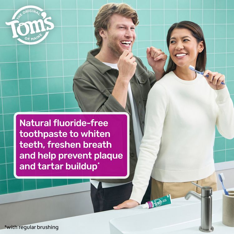 Tom's of Maine Antiplaque and Whitening Fluoride-Free Vegan Toothpaste - 4.5oz, 5 of 16